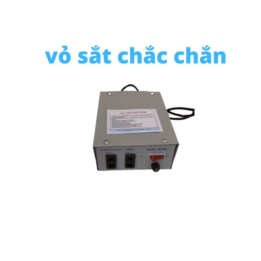 Bộ đổi nguồn 220v sang 100v - 110v 500VA cho quạt, đài, biến áp ĐĂNG MINH đồng hành trọn đời.