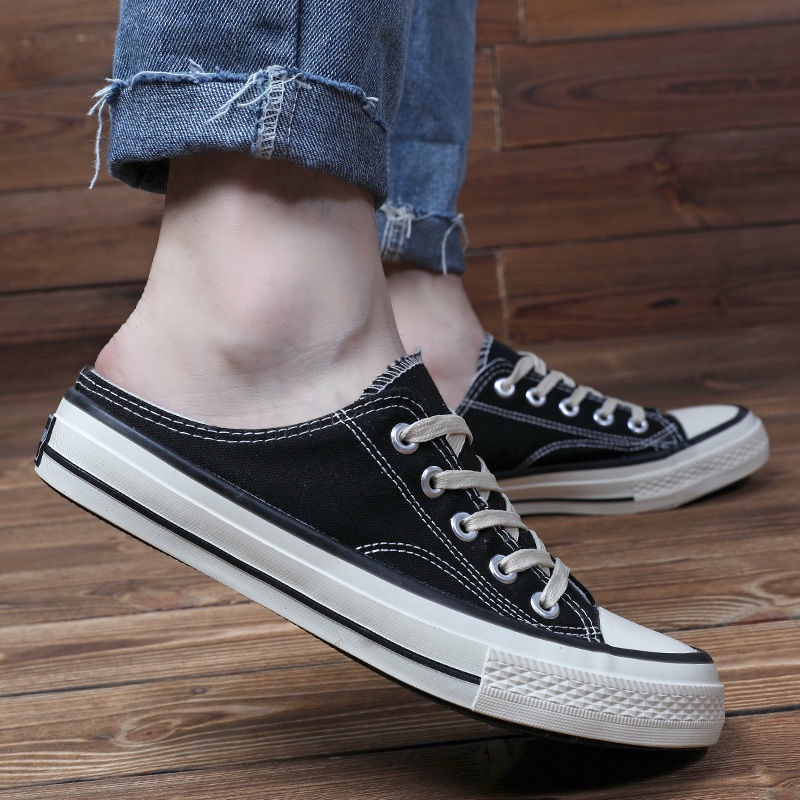 Giày Lười Vải canvas Không Gót Thoáng Khí Phong Cách Hàn Quốc Thời Trang Mùa Hè Cho Nam