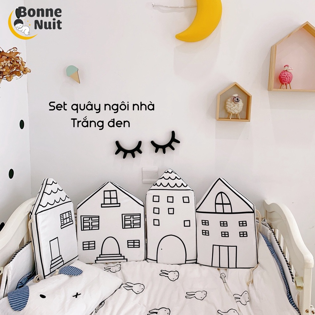 Set quây ngôi nhà 4 miếng vừa đảm bảo an toàn vừa trang trí phòng cho bé