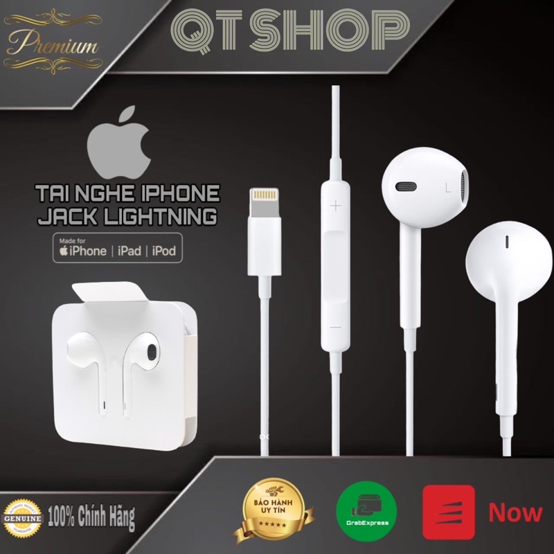 Tai nghe iPhone 7/8/X/XsMax/11/11Pro/11ProMax lightning có mic , Bảo hành 12 tháng