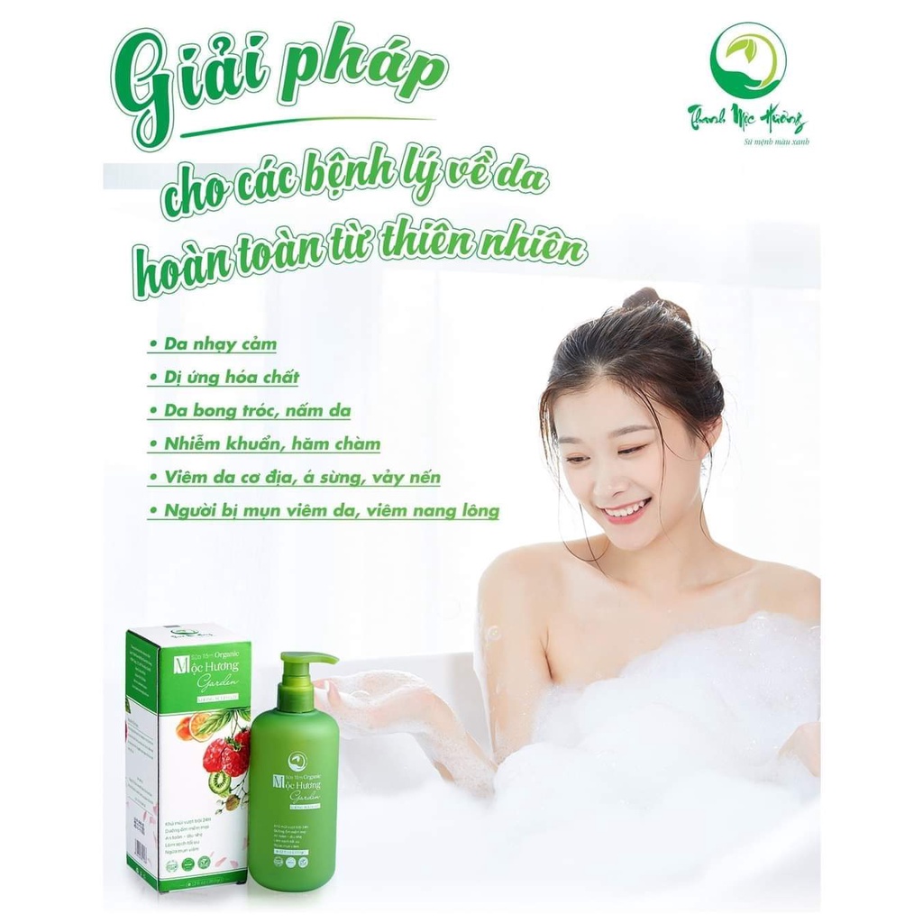 [CHÍNH HÃNG]Sữa Tắm Thanh Mộc Hương, Mộc Hương Garden Organic, giúp làm trắng, ngừa viêm nang lông, giảm mùi hôi cơ thể