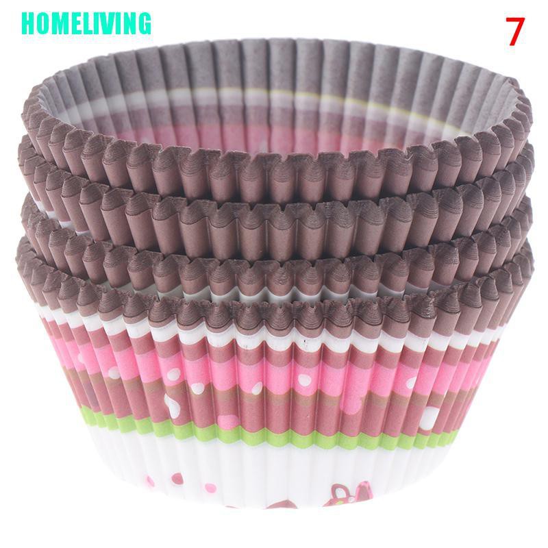 Set 100 giấy lót bánh cupcake dùng một lần họa tiết xinh xắn dễ thương
