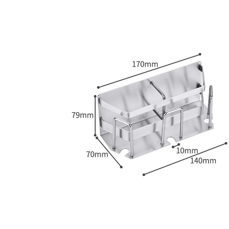 Kệ Đựng Tuýp Kem Đánh Răng , Bàn Chải INOXSUS304 Phay Xước Cao Cấp Đa Năng Chéo Dán Tường