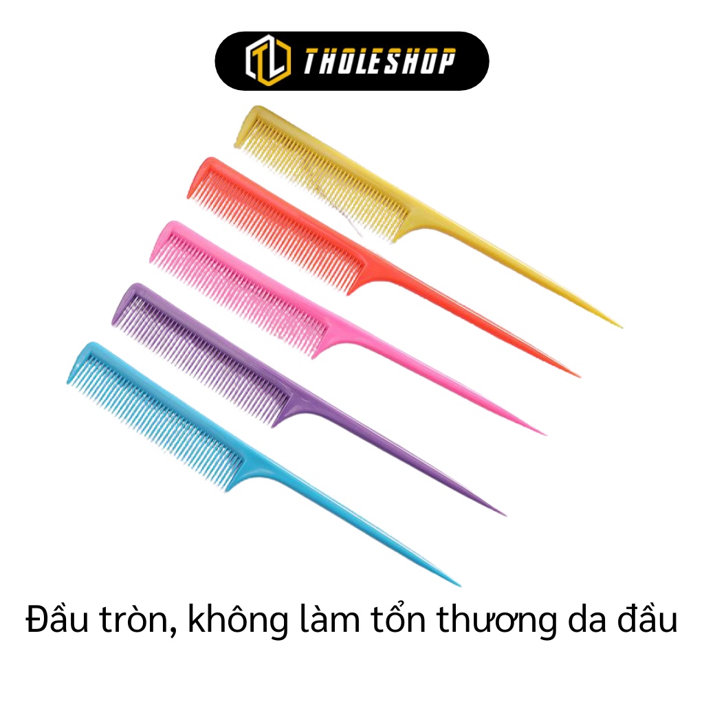 Lược Nhựa Đuôi Nhọn - Lược Rẽ Ngôi Đầu Nhọn Nhiều Màu 8654
