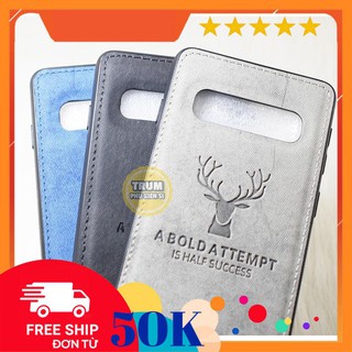 [FREESHIP ĐƠN 50K] ỐP LƯNG SAMSUNG S10 PLUS VÂN DA KHẮC HÌNH NAI VIỀN CHỈ
