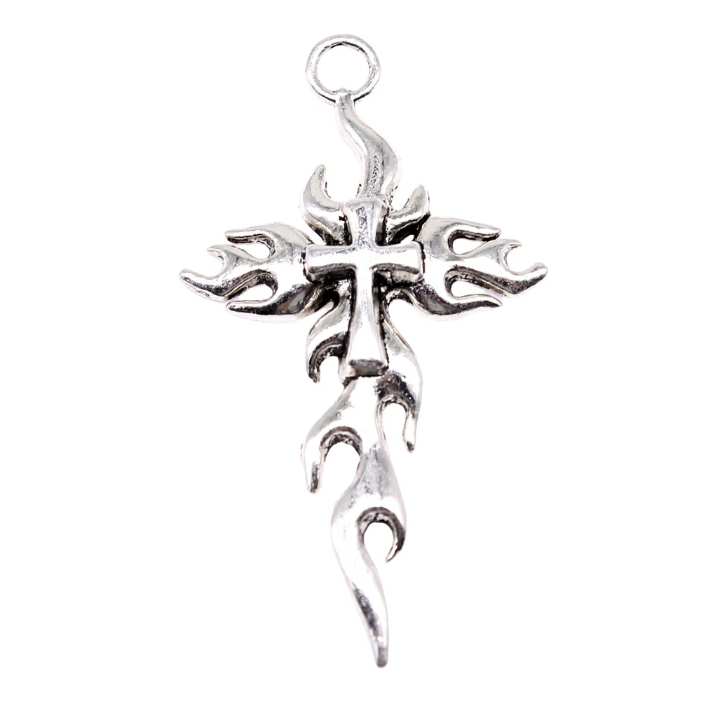 CHARMS Bộ 2 Mặt Dây Chuyền Bạc Hình Chữ Thập 63x35mm