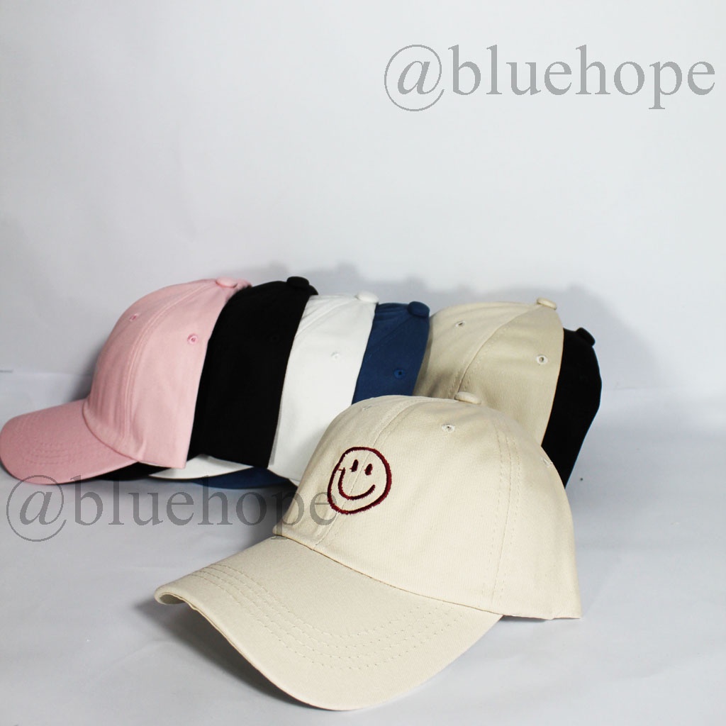 [Mã FAMARAL1 giảm 10K đơn 50K]Mũ lưỡi chai nam nữ nón mặt cười Bluehope giá rẻ nhiều màu mẫu mới M01