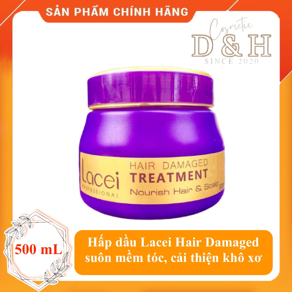 Hấp dầu kem ủ tóc Lacei Hair Damaged 500ml Hương Thơm ngây ngất, suôn mềm tóc, cải thiện khô xơ