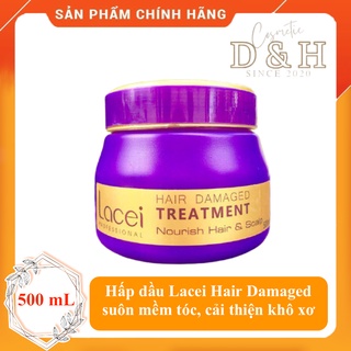 Hấp dầu kem ủ tóc Lacei Hair Damaged 500ml Hương Thơm ngây ngất, suôn mềm tóc, cải thiện khô xơ