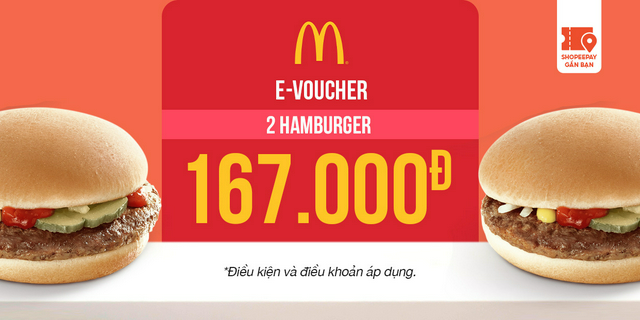 E-Voucher McDonald's combo 2 Hamburger