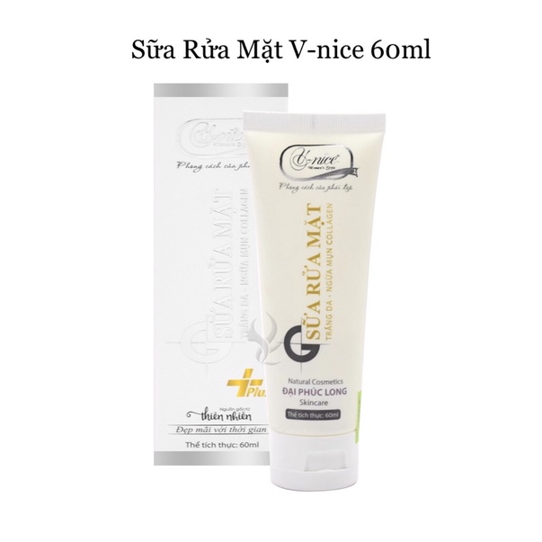 SỮA RỬA MẶT TRẮNG DA NGỪA MỤN COLLAGEN V - NICE 60ML