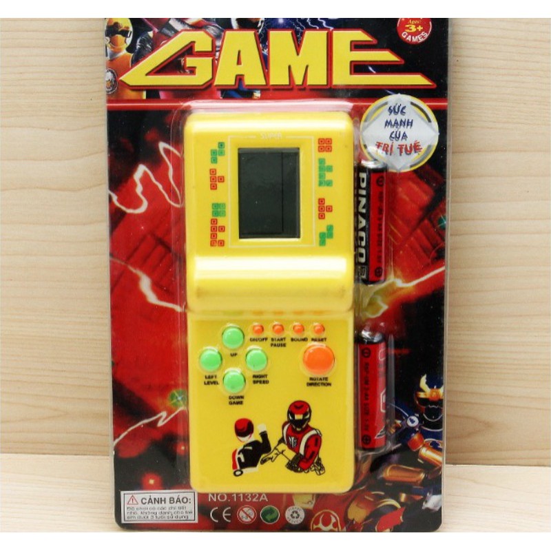 Vỉ đồ chơi máy chơi game điện tử xếp gạch, xếp hình (kèm pin)