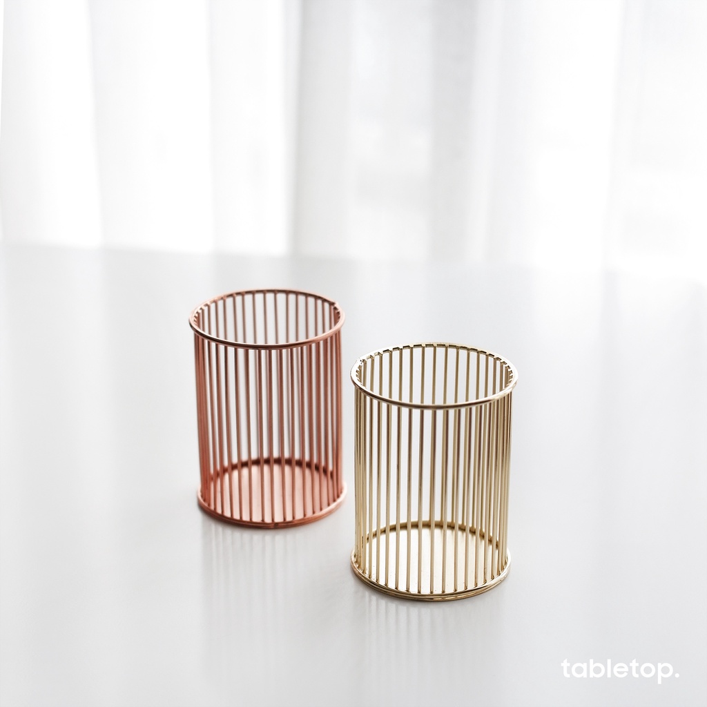 Ống cắm bút kim loại, trang trí, màu gold / rose gold / đồng - nhiều thiết kế khác nhau