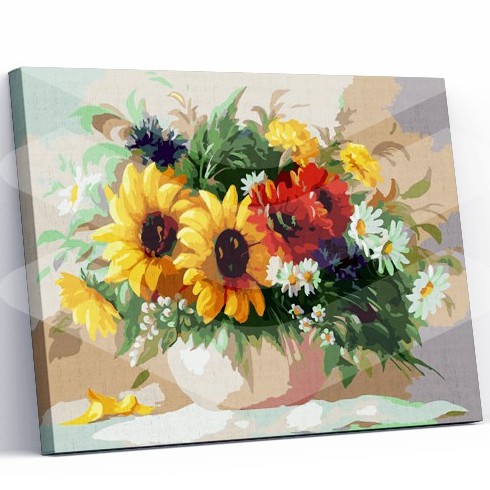 Tranh sơn dầu số hoá 40 x 50 cm - DZYI6061 Elegant Daisy