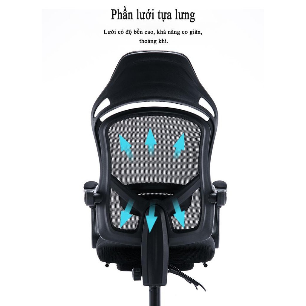 Ghế Xoay Văn Phòng Chân Thép Chắc Chắn Xoay 360 Độ Nệm Lưới Cao Cấp Tiện Dụng cao cấp