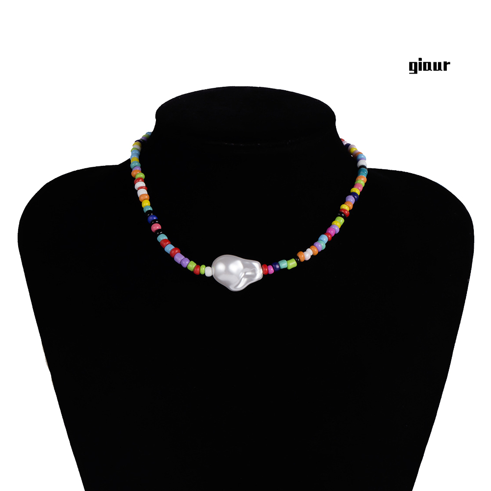 vòng cổ Choker Đính Hạt Ngọc Trai Giả Nhiều Màu Sắc Phong Cách Bohemian Thời Trang Mùa Hè Cho Nữ