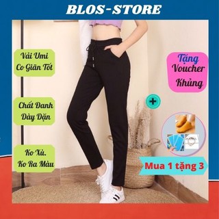 Quần Jogger Cạp Cao🍀FRRESHIP🍀Quần Jogger Thể Dục Cạp Chun Cao Cấp Vải Trơn Co Giãn Tốt