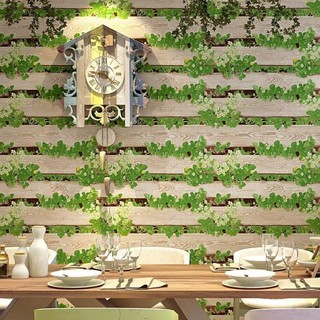 giấy dán tường gỗ xen cỏ