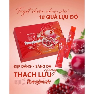 Thạch lựu giảm cân hari stote thạch lựu giảm cân collagen Go X Pomegrante Matxicoprp chính hãng hộp 14 gói