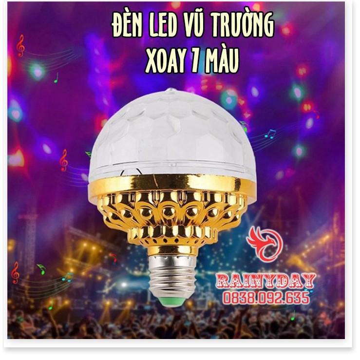 Đèn led xoay 7 màu vũ trường nháy chớp theo nhạc bay phòng sân khấu cảm ứng nhạc có điều khiển