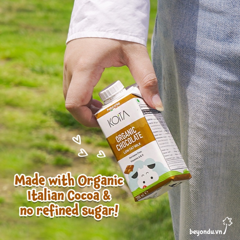 Sữa ít béo vị socola hữu cơ Koita 200ml - Organic Chocolate Low Fat Milk