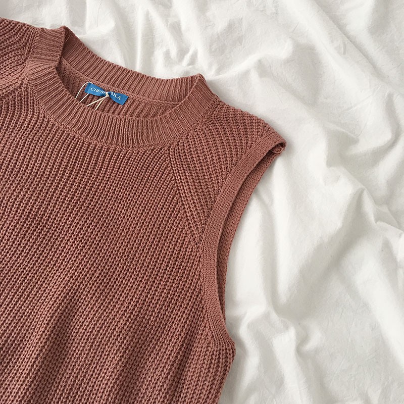 Áo len gile thắt nơ hai bên