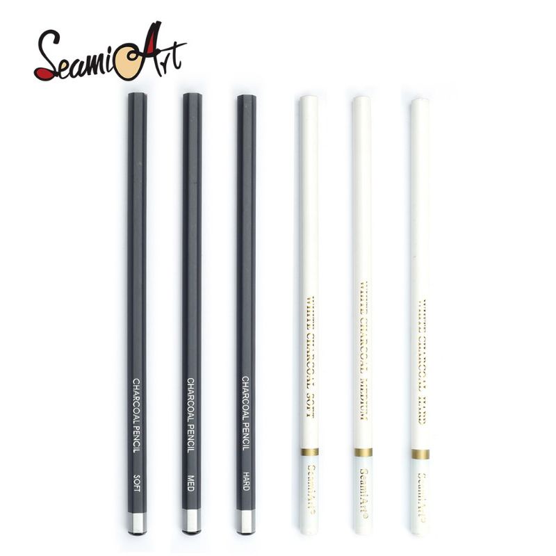 Cây Bút Chì Trắng SEAMIART Dùng Vẽ Tranh Chất Liệu Than Hoạt Tính