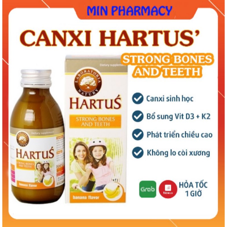 Hartus Canxi +Vitamin D3, K giúp xương chắc khỏe trẻ cao lớn hơn ( lọ 150ml)