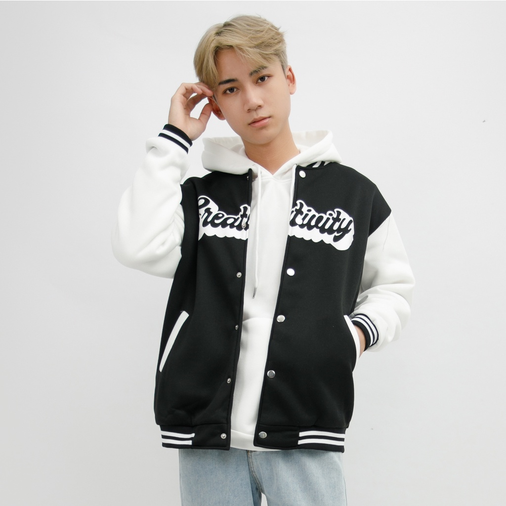 Áo Khoác Bomber Varsity Nỉ MANDO Nam Dài Tay Nỉ Trần Bông Form Rộng Kiểu Dáng Thể Thao Unisex Thời Trang Hàn Quốc NDN076 | BigBuy360 - bigbuy360.vn