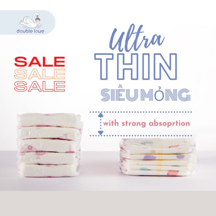 Tã quần Double Love Size XXL44  quần: 44 miếng siêu mềm mỏng khô thoáng