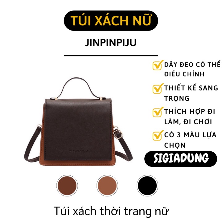 [SGD] Túi Đeo Vai Thời Trang Nữ - Túi Da Đeo Chéo Vintage Da Mềm JingPinPiju Hàn Quốc 8370