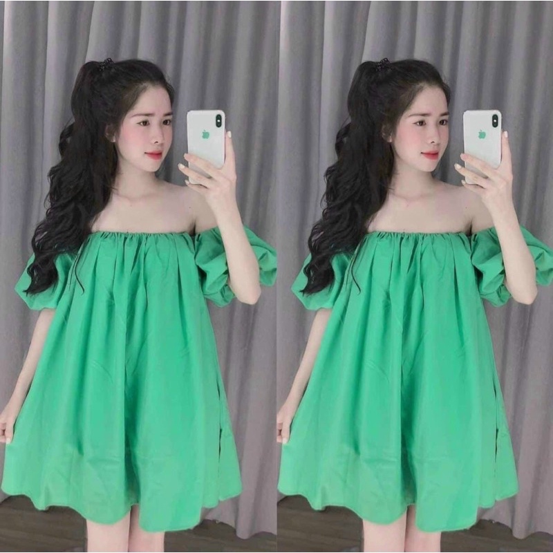 Áo bèo bệt vai chất thô mềm, mix các loại váy, chân váy, quần cực xinh lung linh, fom dưới 60kg