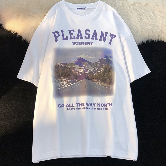 Áo thun tay lỡ form rộng PLEASANT 100% cotton unisex nam nữ (Ảnh thật/Có sẵn) | BigBuy360 - bigbuy360.vn