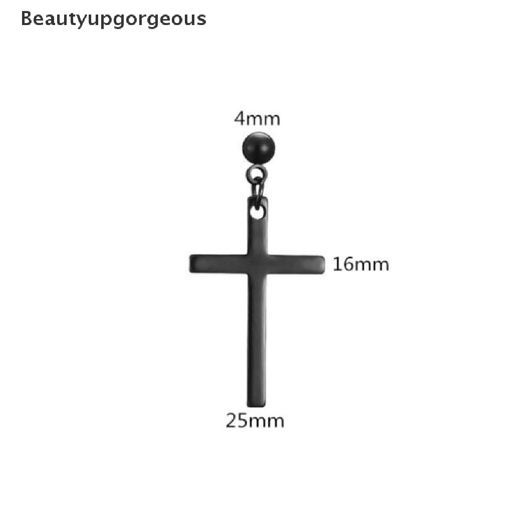 Đẹp Mắt|Khuyên Tai Dáng Dài Màu Đen Hình Thánh Giá Phong Cách Punk Cá Tính Cho Nam Nữ