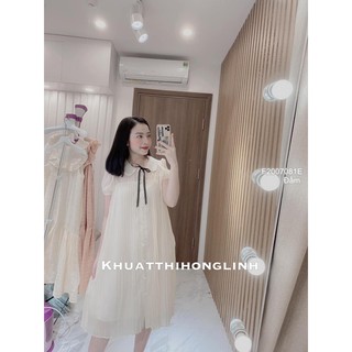 Đầm tơ suông 2 lớp cổ sen nơ!