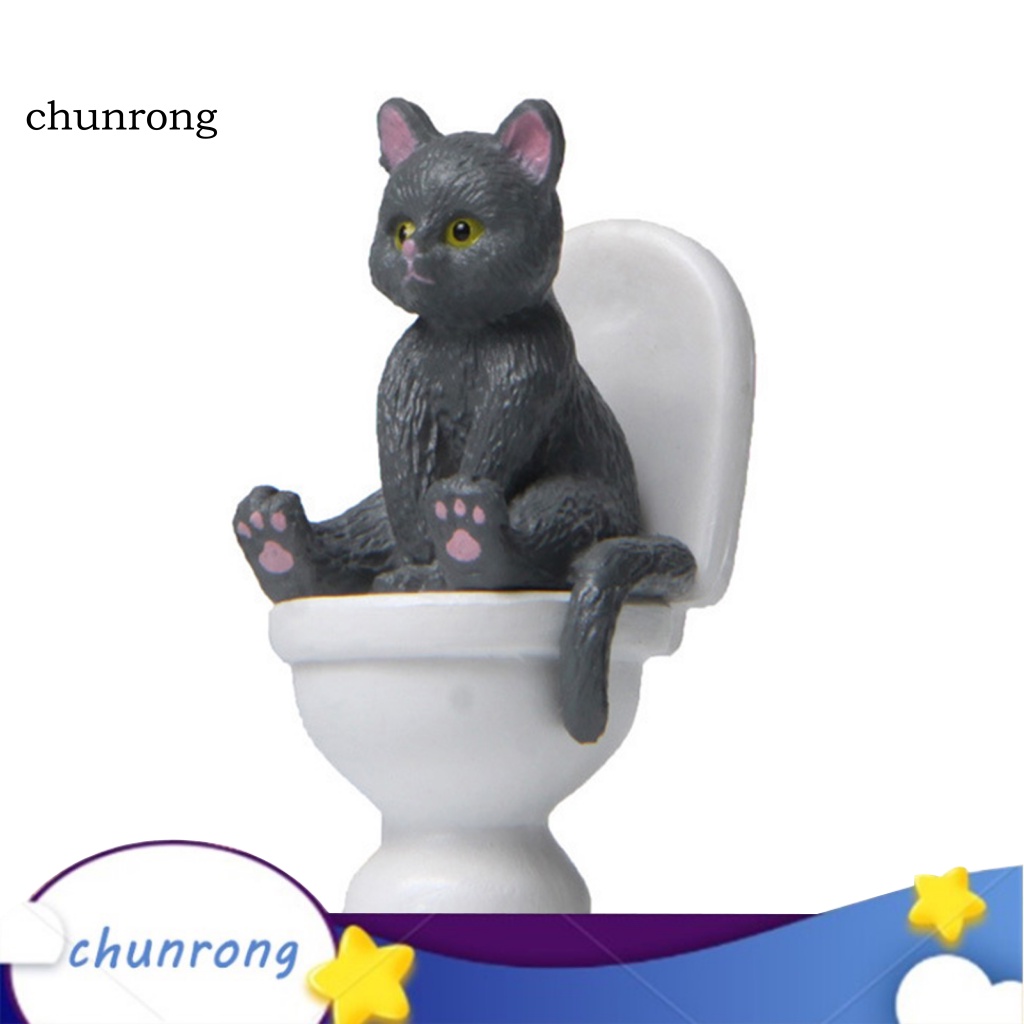 Cr Mô Hình Đồ Chơi Chú Mèo Ngồi Toilet Mini Chống Trầy Xước Cho Trẻ Em