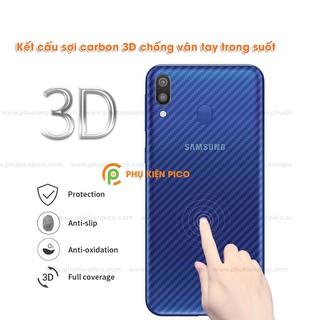 Bộ 3 tấm dán lưng mặt sau vân carbon 3D chống xước cho điện thoại Samsung A10, A10S, M20, A20, A30, A30S, A50, A50s, A70