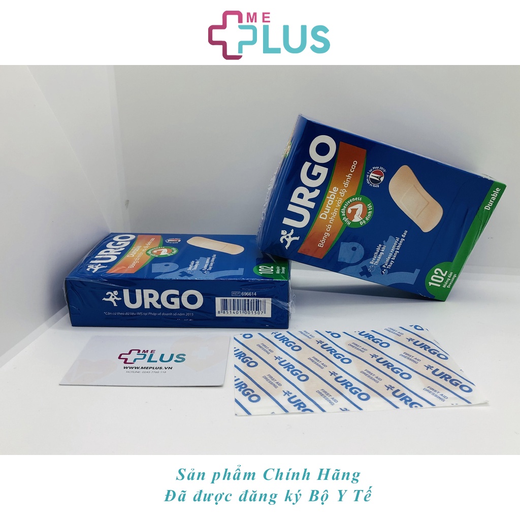 Băng cá nhân URGO Durable có độ dính cao (Hộp 20 miếng hoặc 102 miếng)