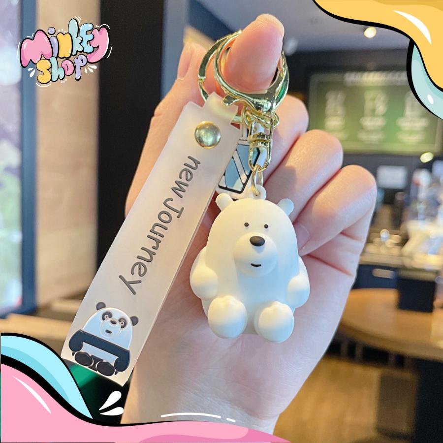 Móc khóa Gấu mập JOU dễ thương phụ kiên ô tô, túi xách, ba lô cute 02MKG -Minkey