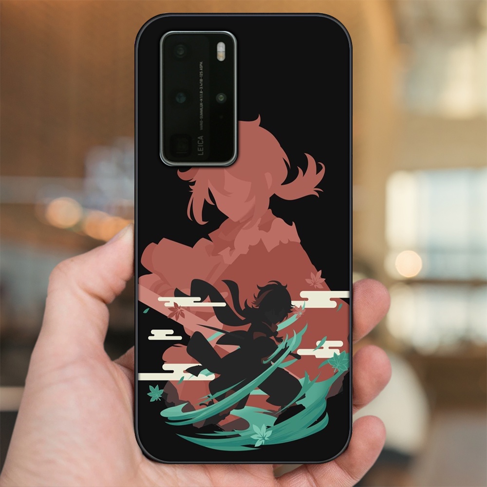 Ốp lưng Huawei P40 Pro viền đen in hình Kazuha Genshin Impact