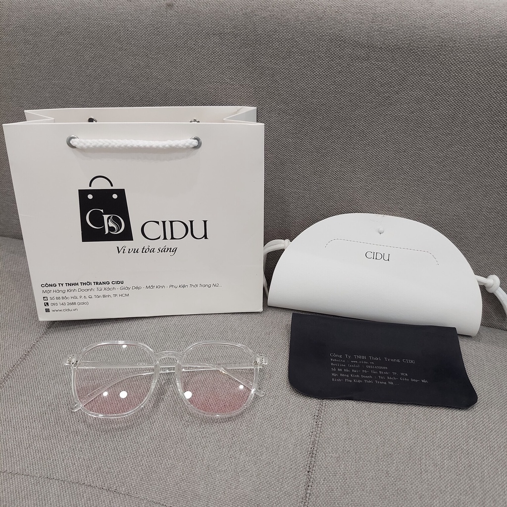 Kính Thời Trang Mắt Tròn Gọng Trong Suốt Cidu Mk31
