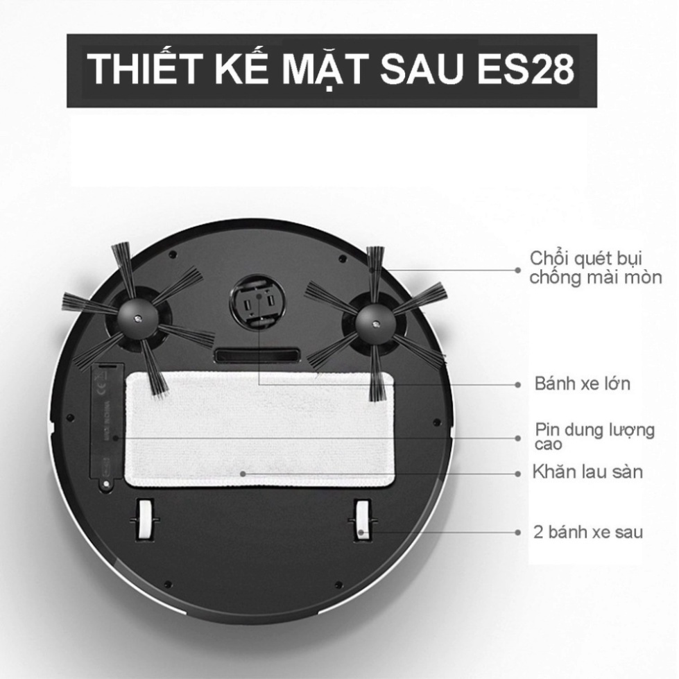 ROBOT Hút Bụi, Robot Hút Bụi Thông Minh,Tự Động Phát Hiện Khi Gặp Các Vật Cản - Barlow Store