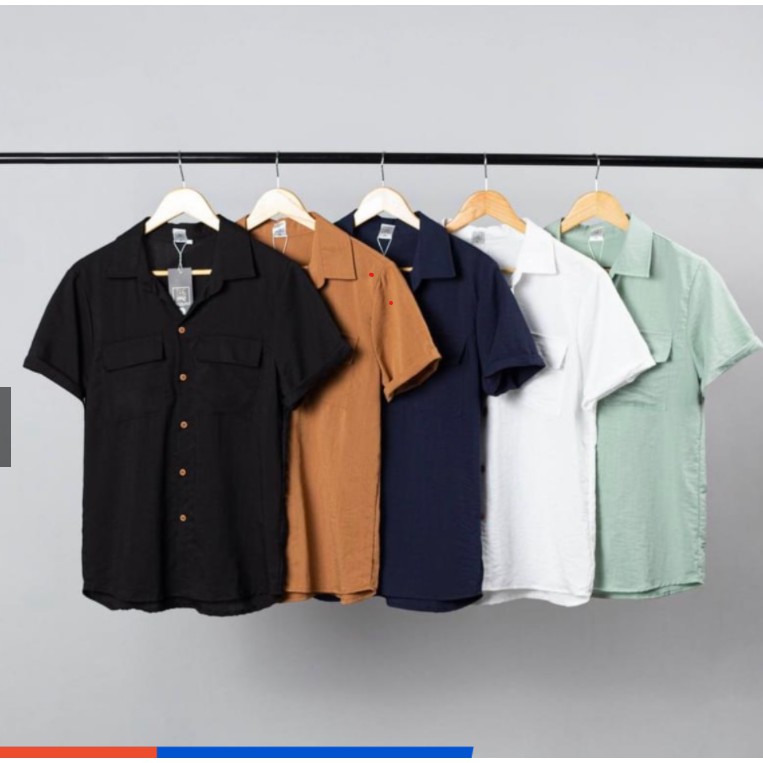 Áo Đũi Nam Cổ Bẻ, Áo Sơ Mi Cộc Tay Chất Liệu Đũi Mềm Nhẹ Thoáng Mát Thấm Hút Mồ Hôi - AC94 - Shopmens