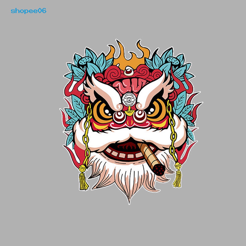 Miếng Dán Trang Trí Xe Hơi Họa Tiết Sư Tử Awake Lion Vui Nhộn Màu Sáng Độc Đáo Trang Trí Van