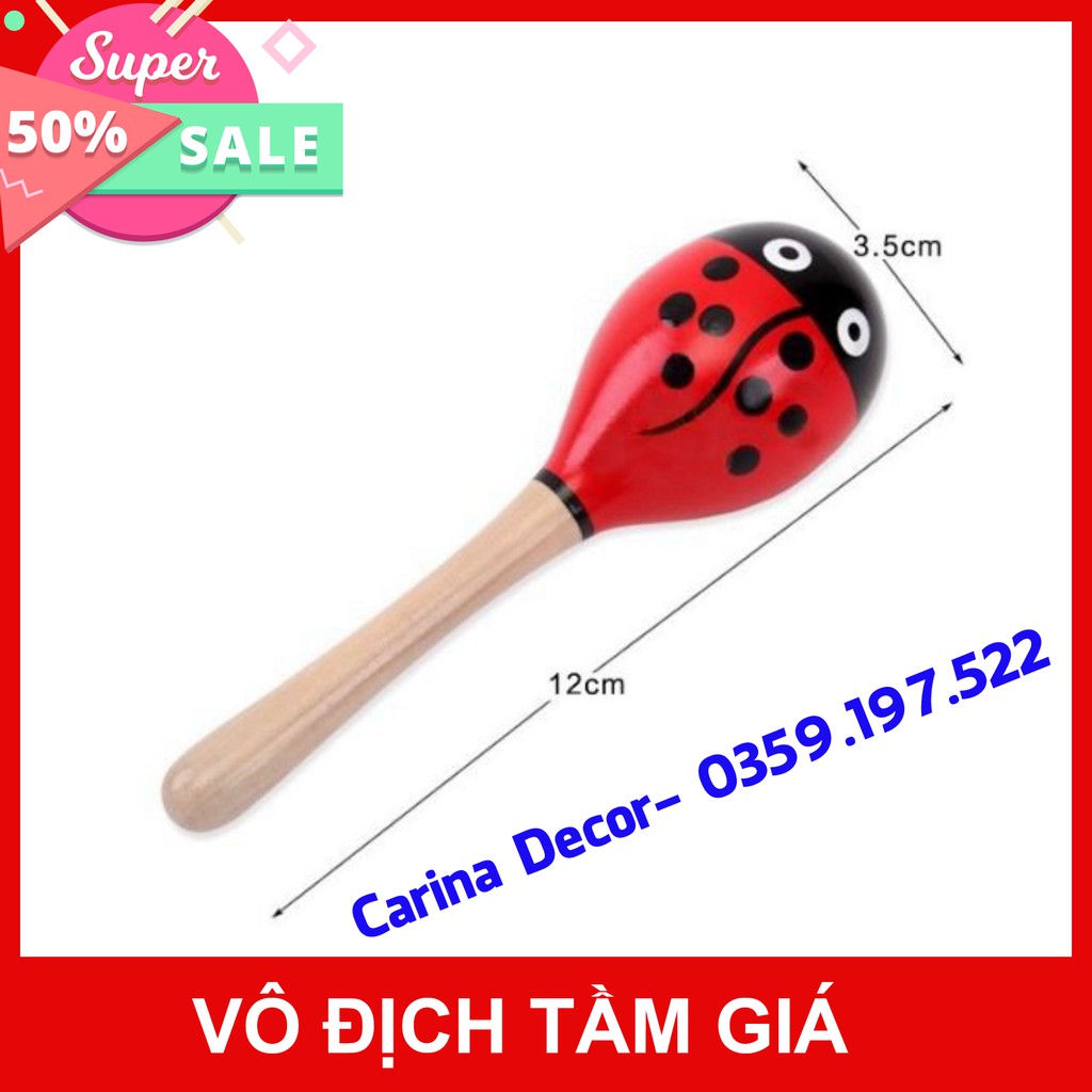 Lục lạc gỗ tập cầm nắm - size lớn 20cm - Carina Decor