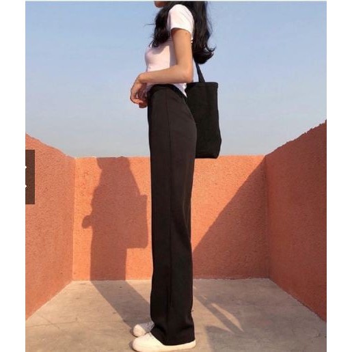 [JOSE10PTD GIẢM 10% TĐ 10K ĐƠN 700K] Quần ống rộng lưng cao kiểu hàn quốc, quần nữ ống rộng lưng cao CÓ CÚC TRƯỚC JOSEE' | BigBuy360 - bigbuy360.vn