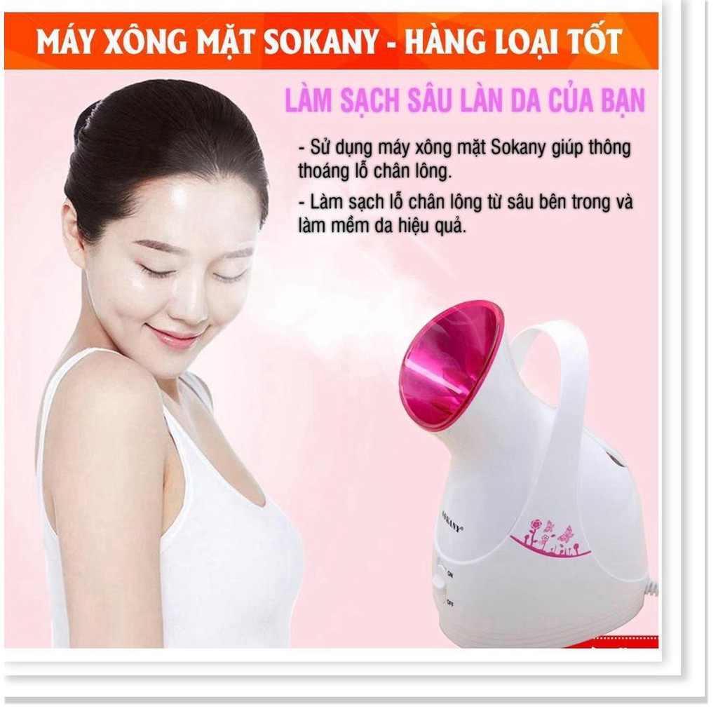 Máy xông hơi mặt sokany618 dung tích 65ml, công suất: 280W [  BẢO HÀNH 2 NĂM, MUA 1 TẶNG 1 LỌ TINH DẦU ]