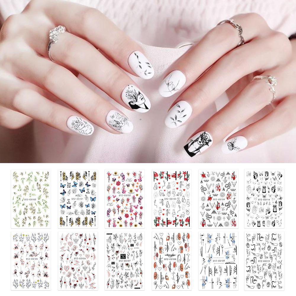 Hình Dán Trang Trí Móng Tay Họa Tiết Hoa Thời Trang