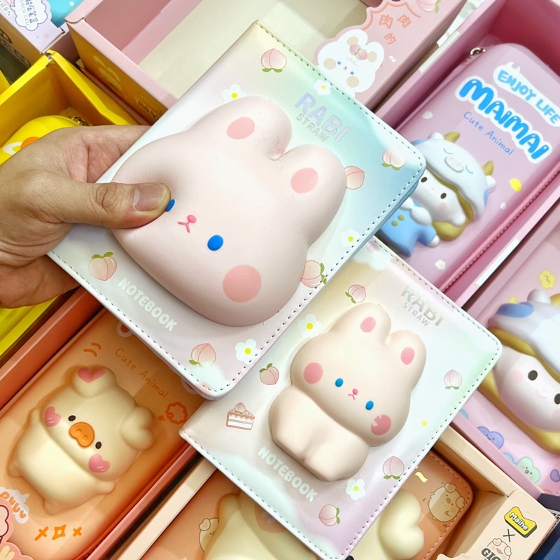 Sổ lưu niệm thỏ Rabbit- Sổ viết tay- notebook kèm thú dẻo xả stress tại Nguyễn Gia group Cao Đạt Quận 5