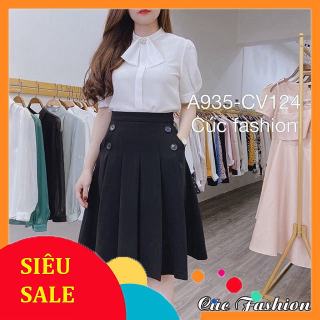 Chân Váy Xếp Ly Công Sở Có Túi  - Chân Váy Xếp Ly Dáng DÀI Chất Vitex Đẹp